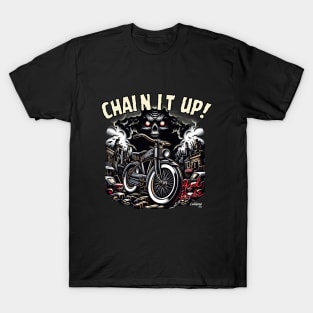 Bicycle Retro style Velocity Biker Virtuoso Bicycle: The Speed Seeker's Craft - Pin-up post apo T-Shirt